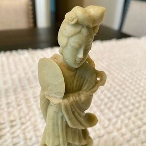 Beautiful figure sculpture oriental green resine